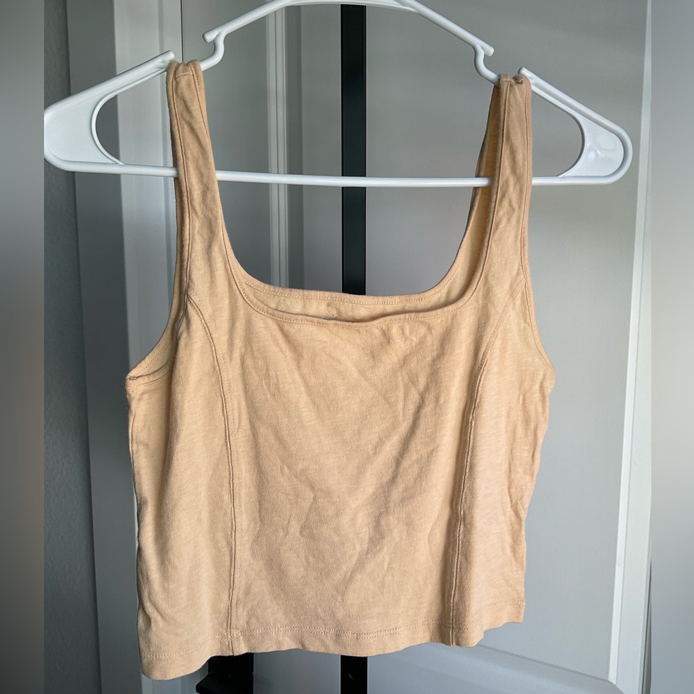 NWOT Aerie Corset Cropped Tank Top In Tan